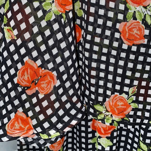 BAKU POLYESTER CHECK BLK/WHITE MAXI DRESS SZ M - Picture 6 of 14